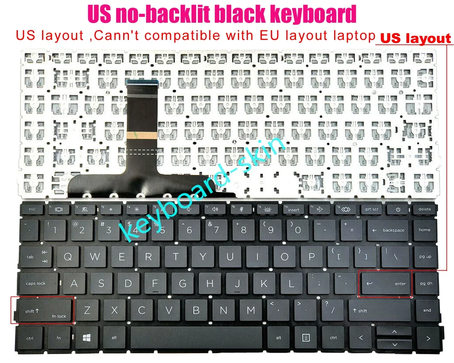 

New US No-Backlit No-Palmrest Keyboard For HP ProBook 640 G8,640 G9,645 G8,645 G9 laptop