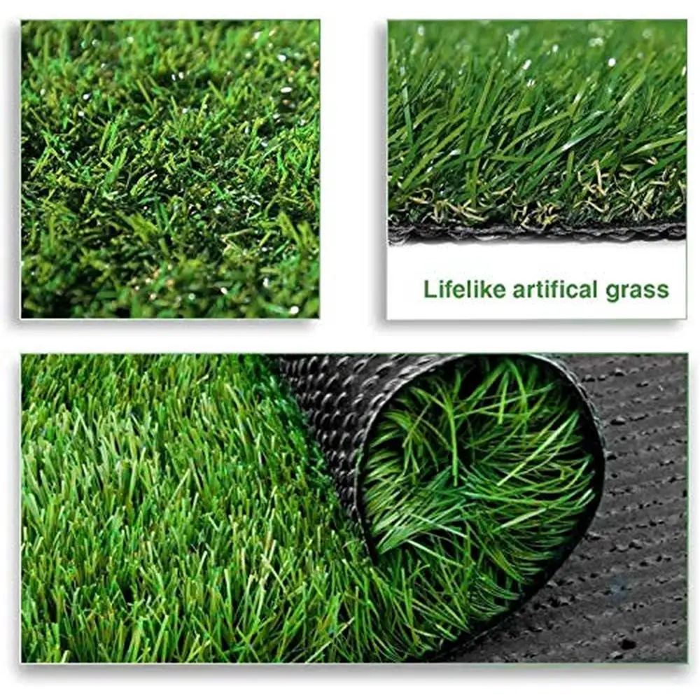 Artificial Grass Turf Dogs 20MM Thick Faux Grass Rug Area 7FTX13FT Waterproof Non-slip Fire Resistant Drainage Holes Indoor