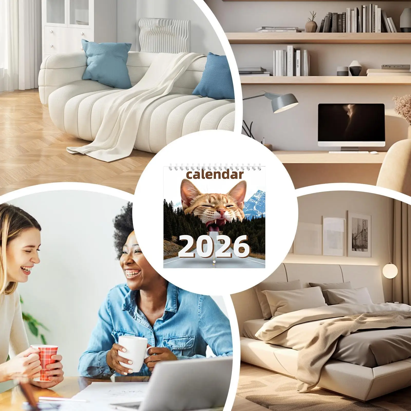 2026 Desk Calendar Cat Theme Calendar Monthly Vertical Holidays Reminder Scheduling Tool For Girls Teachers Adults Boys Students