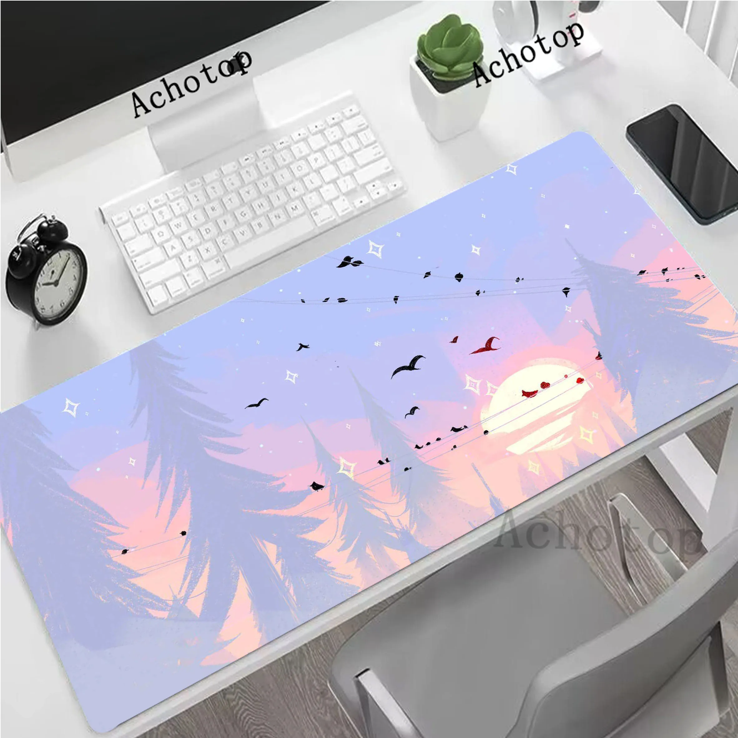 

Landscape Mouse Pad Locking Edge Gaming Mouse Mat Gamer XXL Large Mousepad Game Rubber Desk Pads Rubber коврик Keyboard Mats