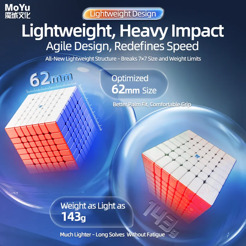 [JudyCube] Moyu AoFu V5 7X7 트리플 트랙 마그네틱 매직 스피드 큐브 스티커리스 Aofu 7x7 V5 Professional Fidget Toys Cubo Magico