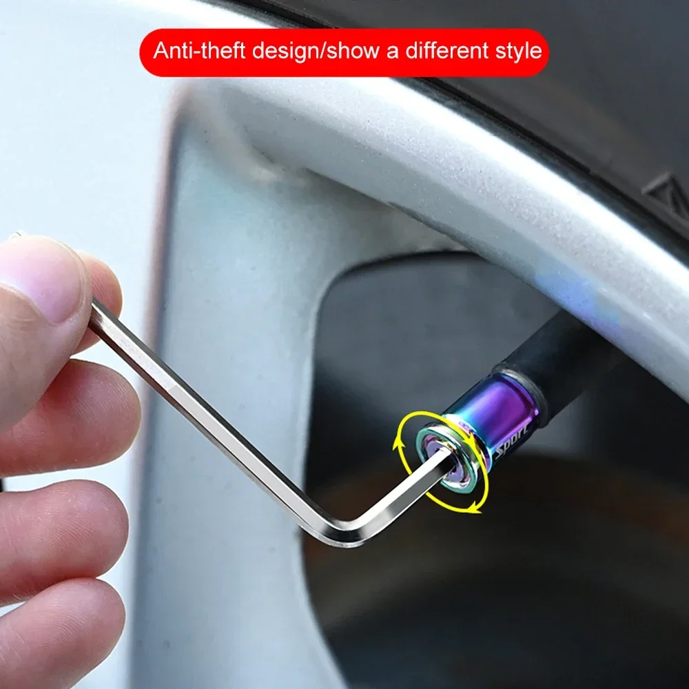 Premium Zinc Alloy Anti-Theft Tire Valve Caps