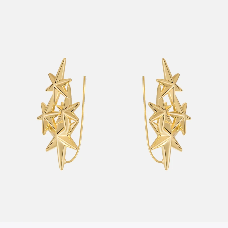 ENFASHION 2023 New Aretes Twinkle Stars Ear Clip On Ears For Women Original Fashion Jewelry Gold Color Earrings Christmas 221485