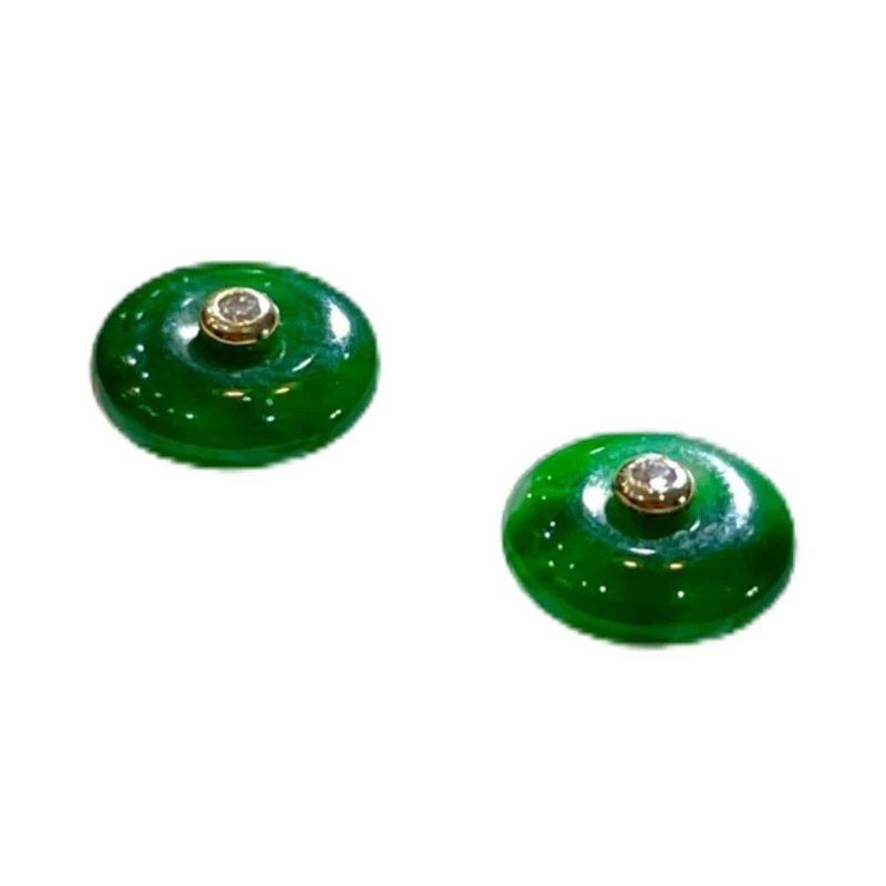 Orecchini A Bottone In Giada Naturale Di Hetian E Argento 925 – Diametro 6 Mm – Gioielli Per Pelli Sensibili