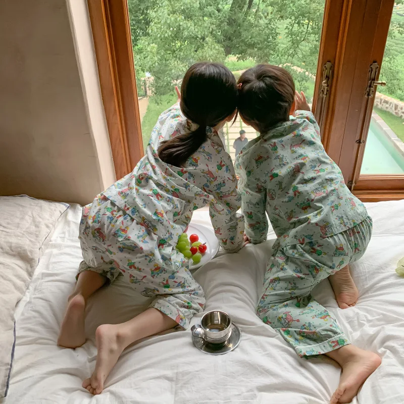 New Children Sleepwear Dogs Printed Turndown Collar Pajama Sets.Toddler Kid's Pyjamas Set For Boys Girls.Children’s Clothing 11T baby nightgowns	