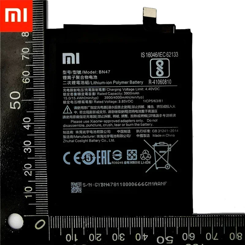 Xiao Mi Original Battery BN47 4000mAh For Xiaomi Redmi 6 Pro / Mi A2 Lite High Quality Phone Replacement Batteries Fast Shipping