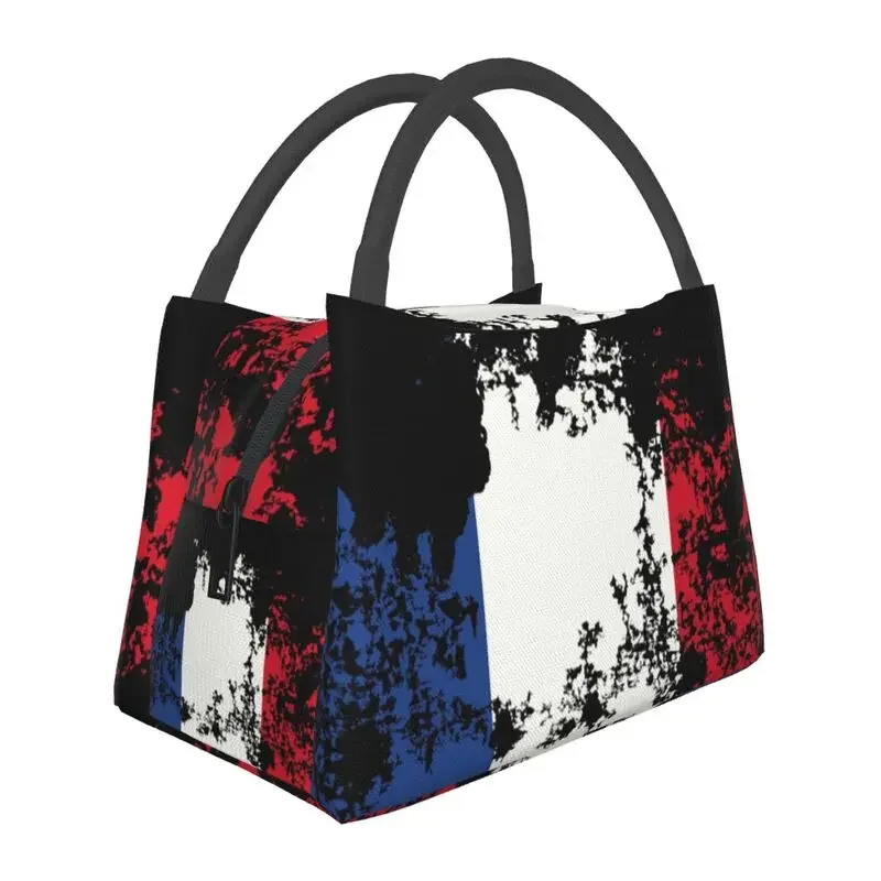 

Retro French Flag Insulated Lunch Tote Bag for Women France National Pride Cooler Thermal Food Lunch Box Hospital Office