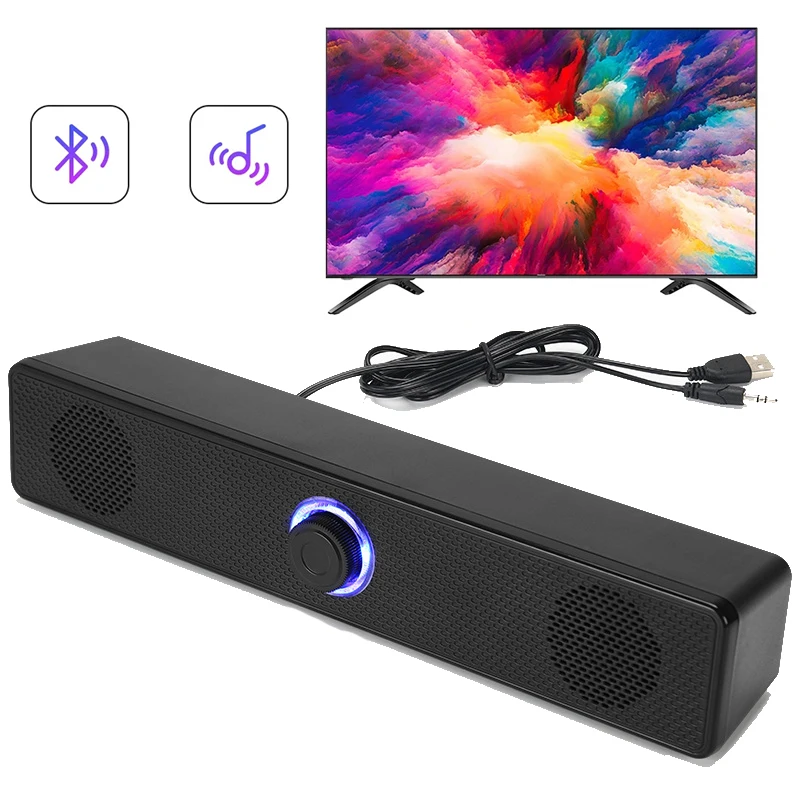 PC Soundbar Wired Wireless Bluetooth Speaker USB Powered Soundbar for TV Pc Laptop Gaming Home Theater Surround Audio System bluetooth speaker computer speakers