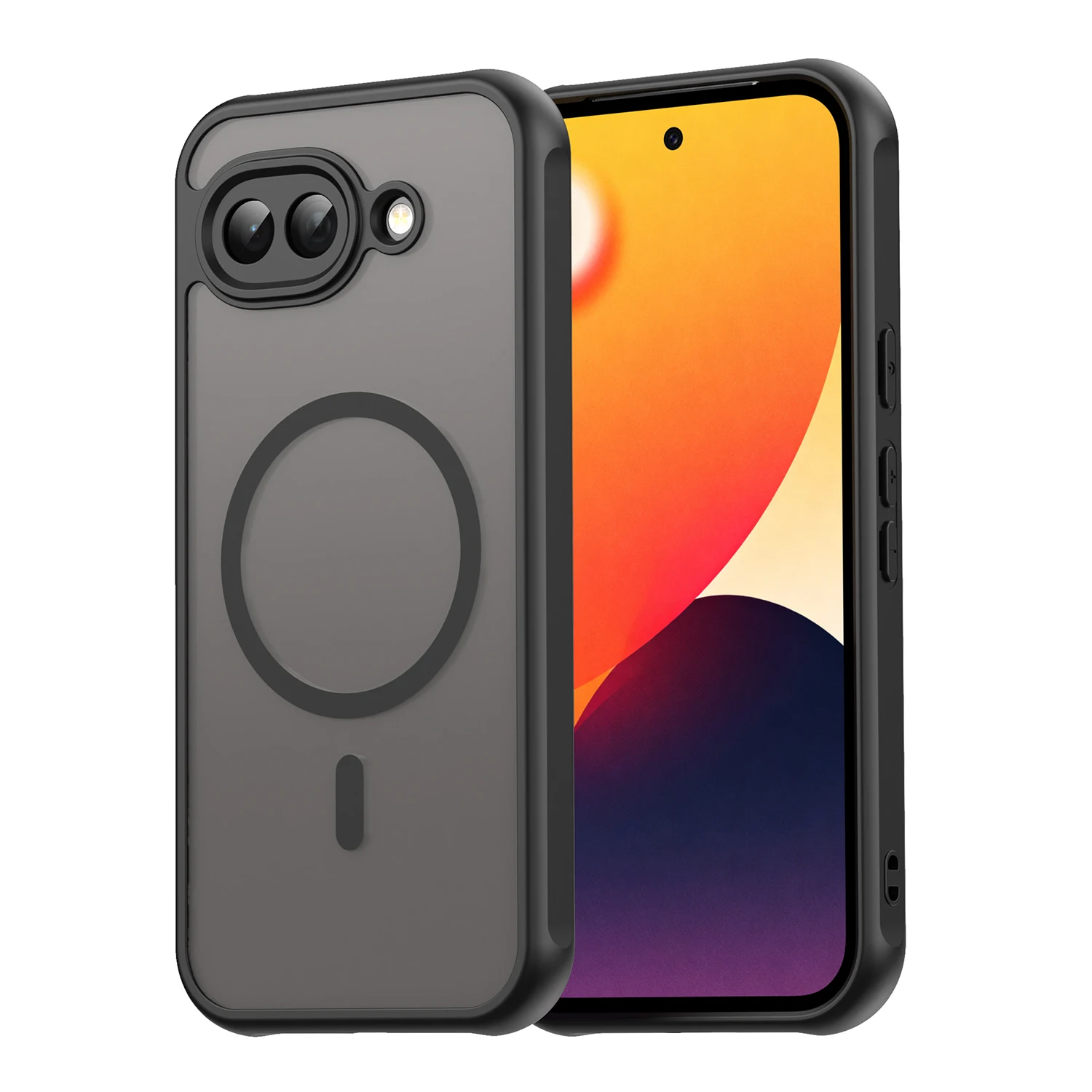 Translucent Frosted Magnetic Armor Case - Luxury Business Hard Bumper Cover