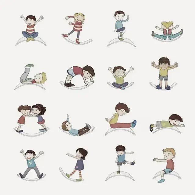 Child Balance Seesaw Kids Sensory Toys Indoor Curved Wobble Board Baby 2 Outdoor Yoga Board Sports Toy Games For Adults Juegos 5