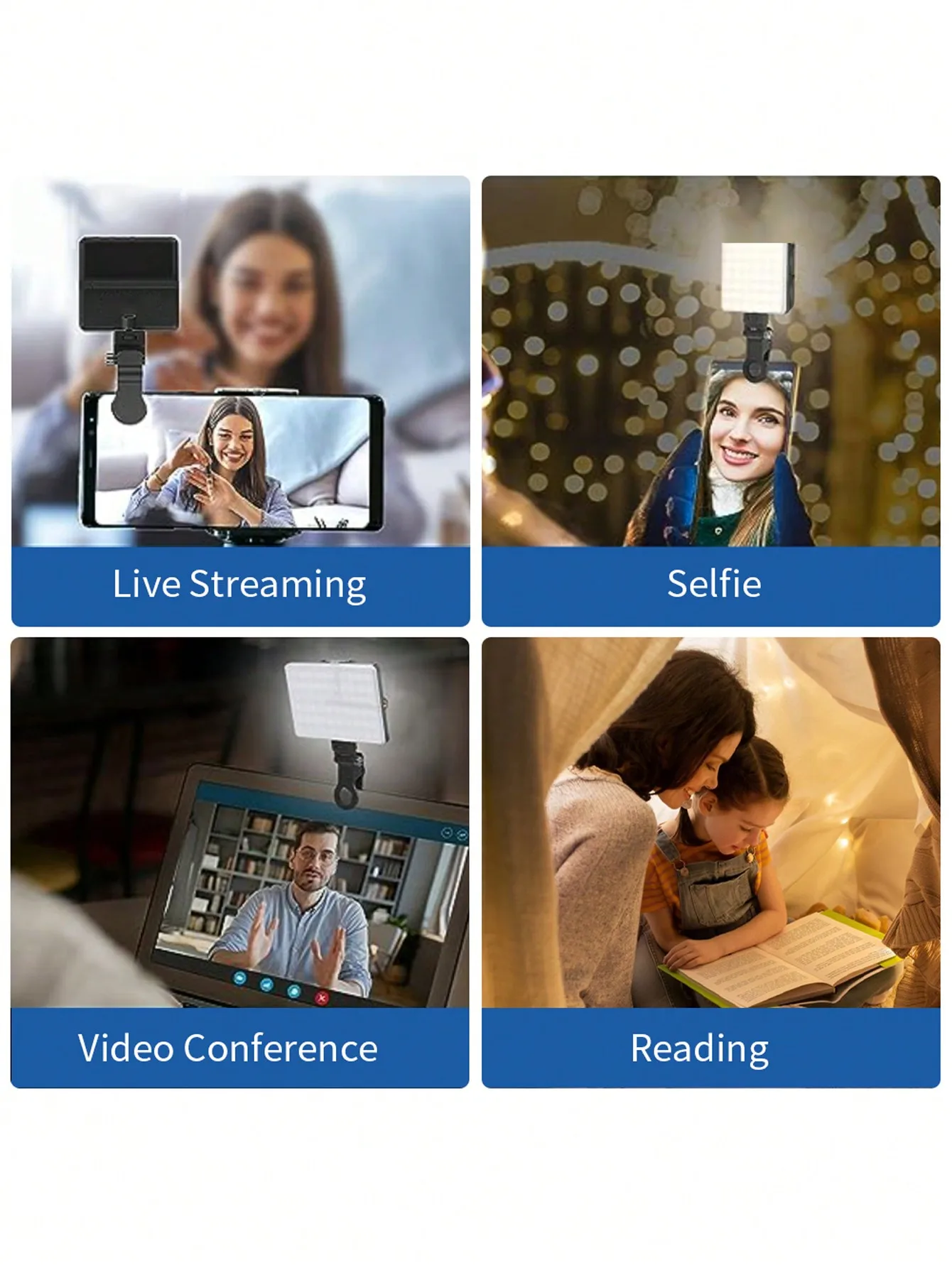 Portable LED Clip Light for Photography and Video Conferencing