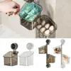 Suction Cup Rotating Organiser Kitchen Wall Mounted Onion Ginger Garlic Storage Box Bathroom No Punching Hanging Basket 1