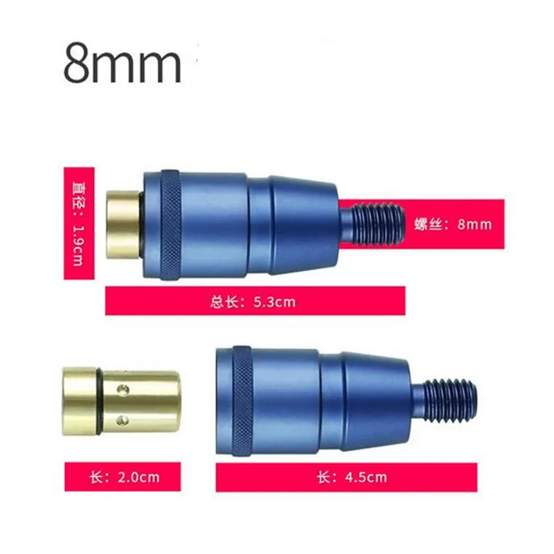 낚싯대 연결부 8mm 나사 퀵 릴리스 그물망 헤드 어댑터 낚시 랜딩 작살 딥 알루미늄 합금 그물망 낚싯대 부품