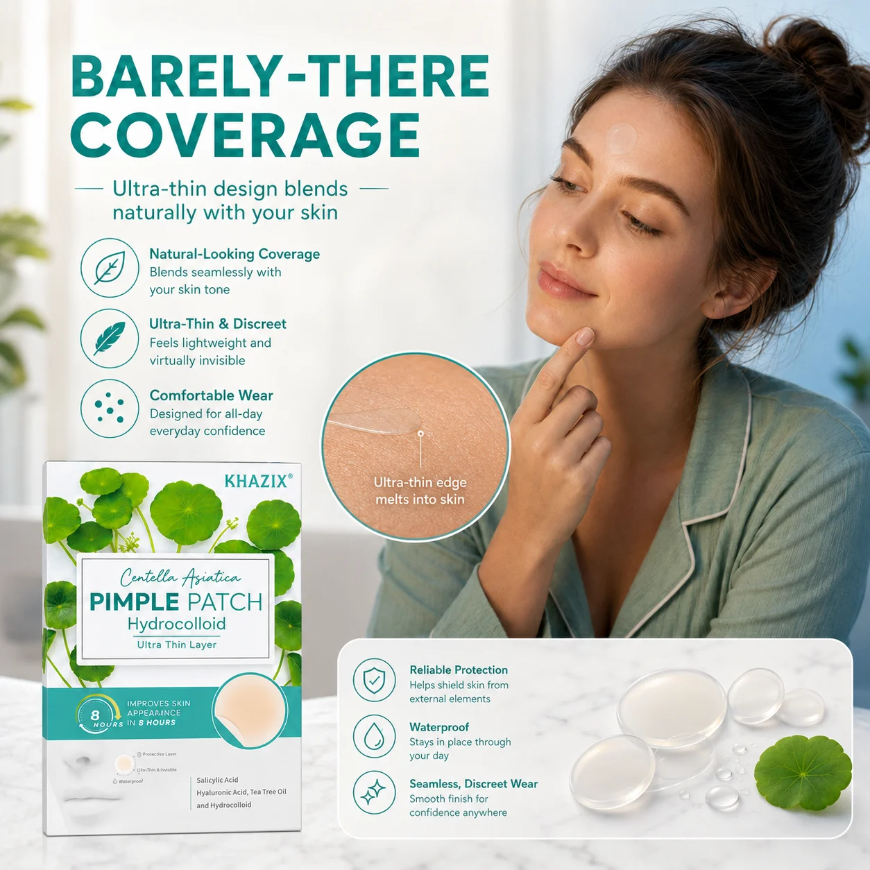 Centella Asiatica Hydrocolloid Blemish Care Patches, 12/24 pcs.