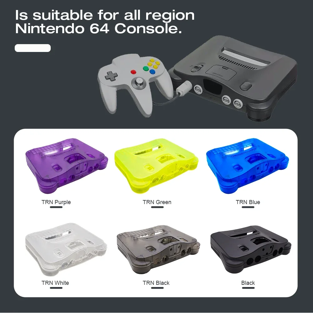 Bitfunx Replacement Plastic Shell Translucent Case for N64