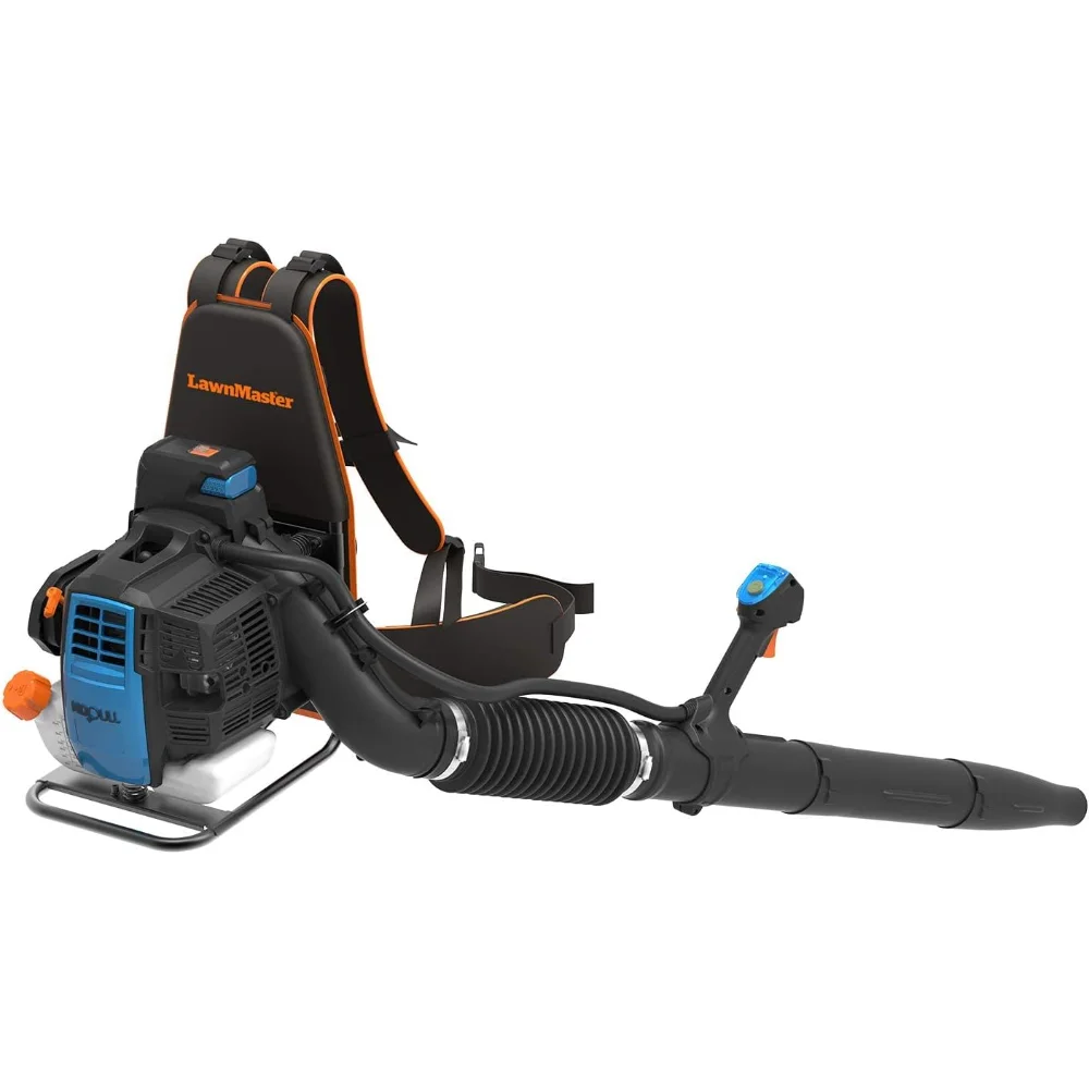 LawnMaster NPTBL31AB No-Pull Backpack Leaf Blower, Gas-Powered with Electric Start, 31cc 2-Cycle Engine, 470CFM, 175MPH