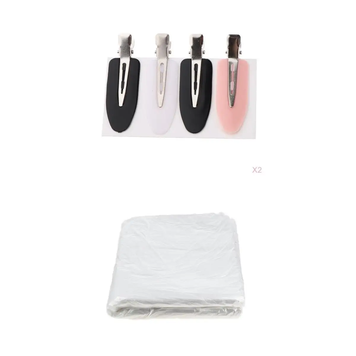 

50Pcs Disposable Haircut Barber Home Shawl Dyeing Apron W/ 8Pcs Hair Clips