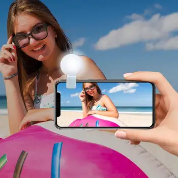 Cell Phone Fill Light Rechargeable USB Phone Ring Light Portable Circle Light Mini Video Conference Light With 4 Adjustable 2