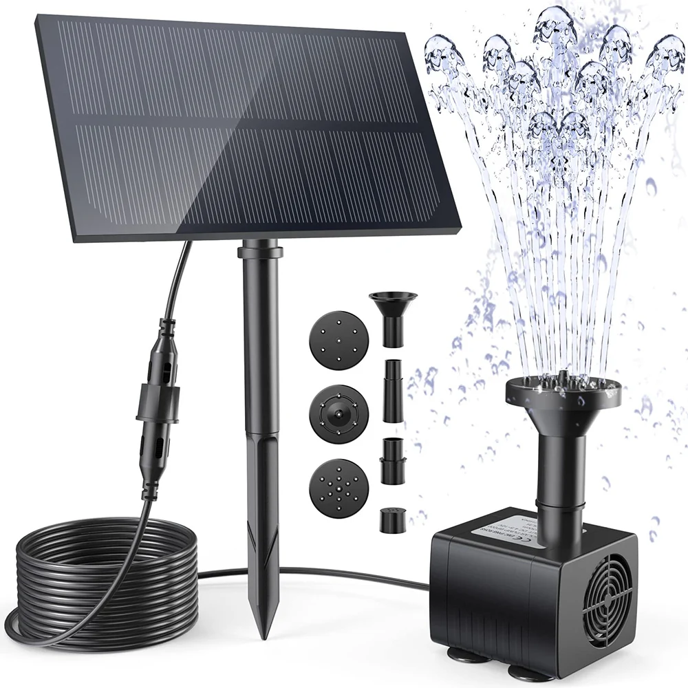 

New Solar Fountain Water Pump Kit Upgrade Solar Powered Fountain Pump With Stake for Garden, Backyard, Pool, Fish Tank, Aquarium