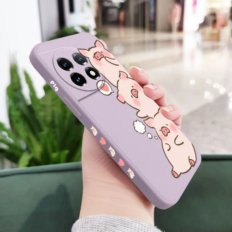 Adorable Pink Pig Liquid Silicone Phone Case
