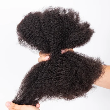 10-18Inch 4C Afro Kinky Bulk Human Hair Extensions No Weft 30 or 50g/Pack Brazilian Remy Bulk for Locs Micro Twist Braiding Hair 1