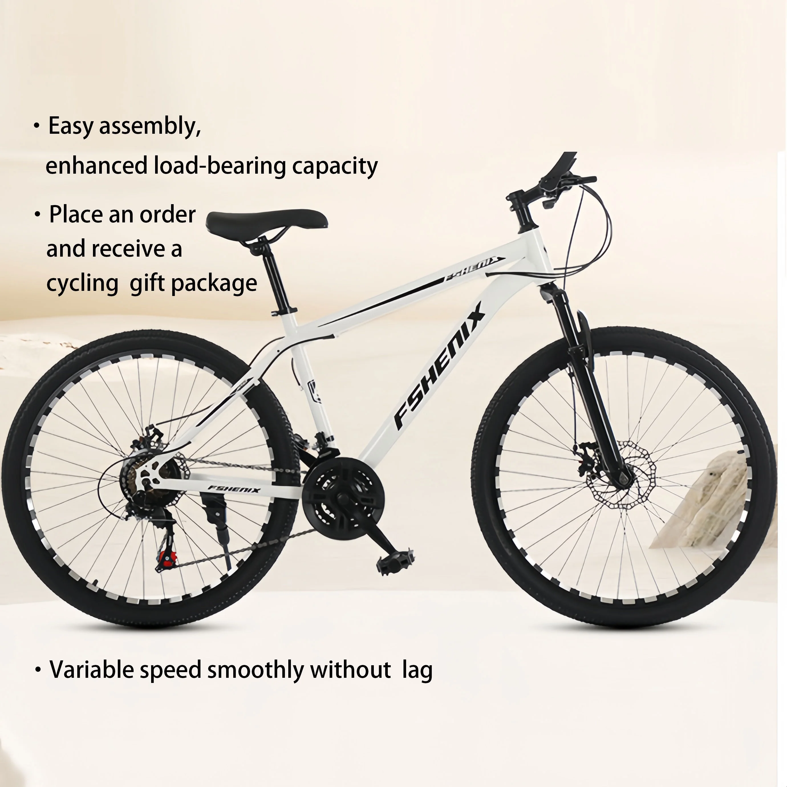 24/26Inch Mountain Bike Geared Bicycle Shock Absorption Front and Rear Double Disc Brake Geared Bicycle Bicycle 21Speed Bike