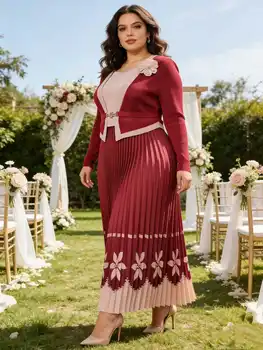 ANLAN New Miyaki Dress Pleated Plus Size Plisse Waist Cinching Slimming Fold Temperament Elegant Beaded Long Pleats Skirt 5AN710 1