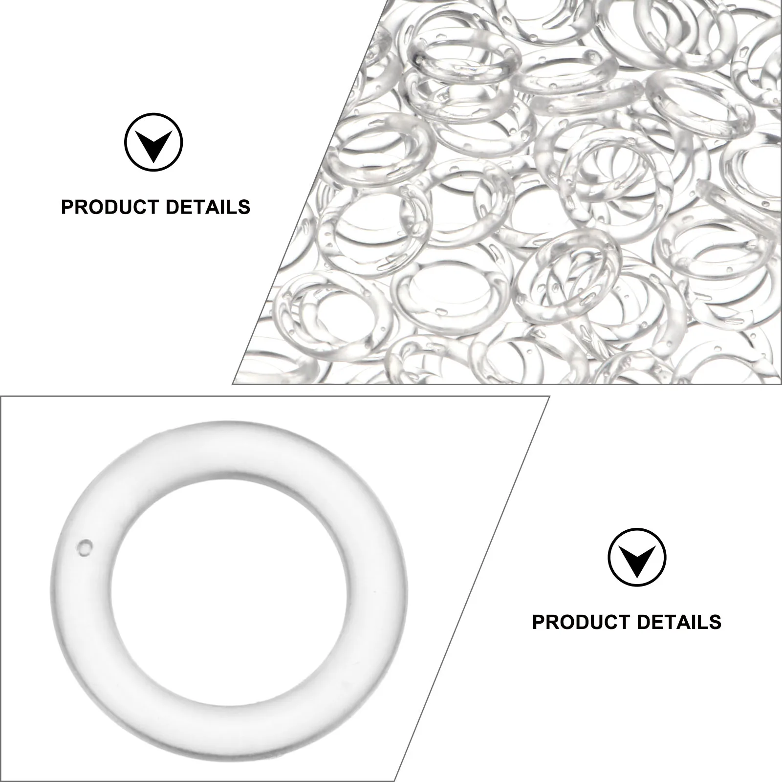 100pcs Curtain Rings Roman Rings Plastic Hanging Curtain Hook Bathroom Shower Hook Accessories