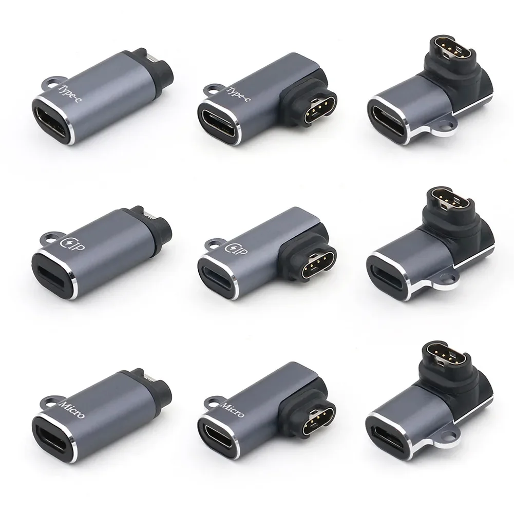 Type C/Micro/ios USB Charger Adapter For Garmin Fenix 7/6/5 Instinct 2S Venu 2 Plus EPIX forerunner 745 Watch Charging Converter watch charger charging cable