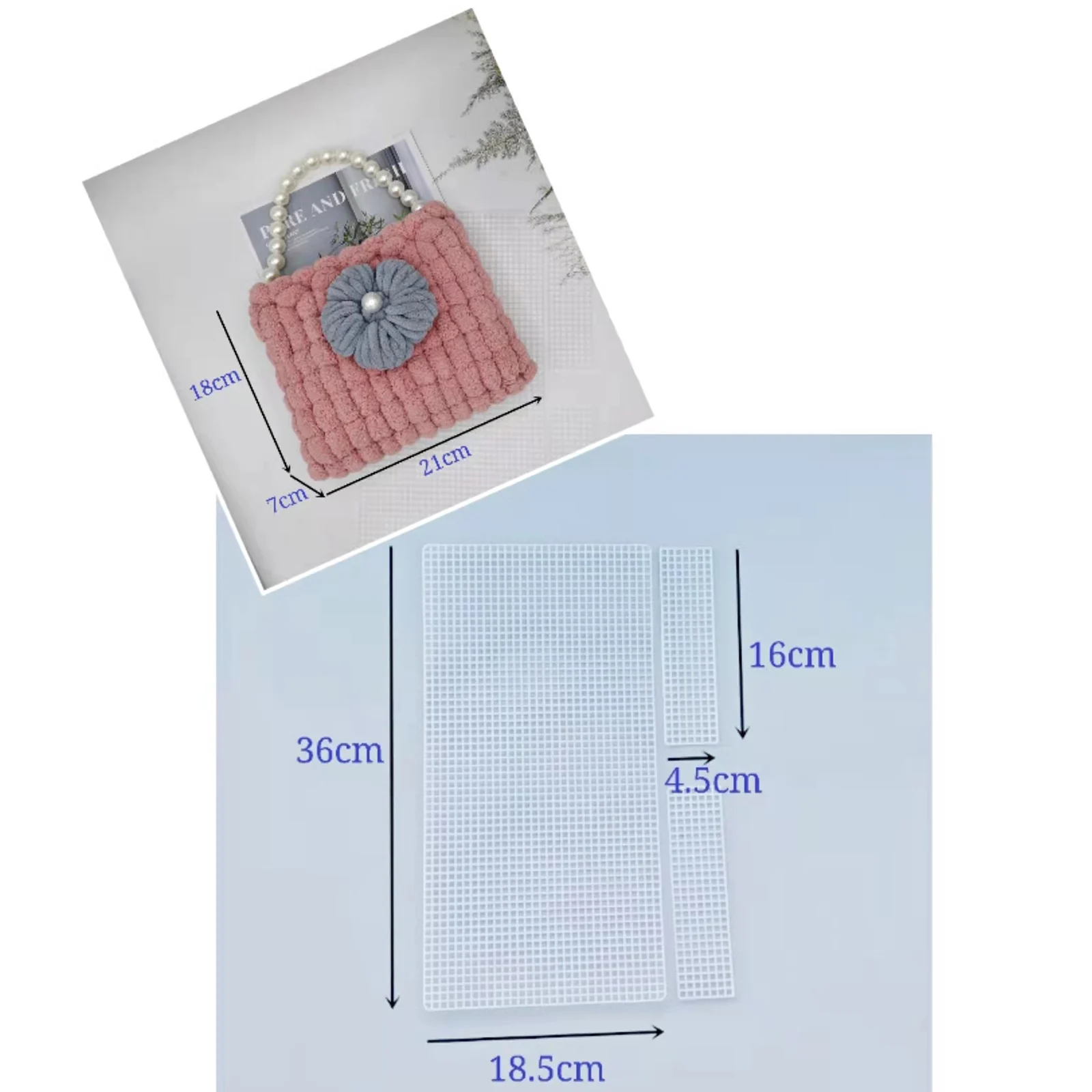 10pcs/Set Plastic Mesh Canvas Bag Sheets DIY Shoulder Bags Bag Making Needlework Handmade Purse Craft Sewing Embroidery Kit