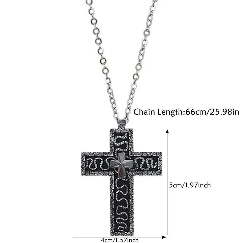 Stainless Steel Vintage Cross Pendant Necklace with Secret Compartment