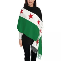 Syria Flag Shawl Wrap for Womens Winter Large Long Scarf The Syrian Arab Republic Neckerchief Tassel Scarves 1