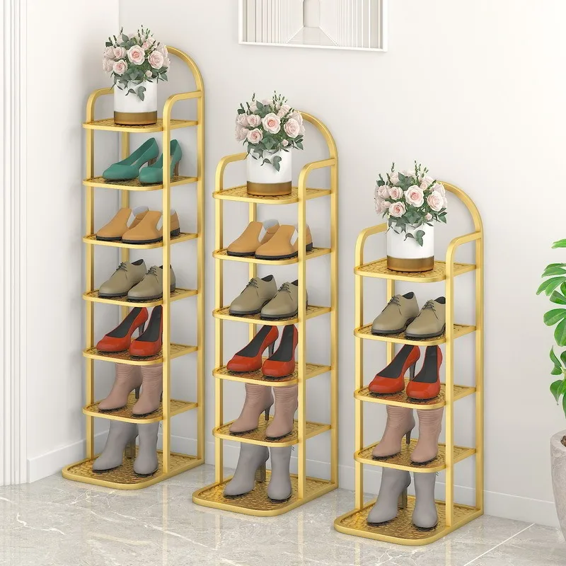 Shoe Racks Organizer Nordic Shoe Shelf Metal Vertical Space Saving Cabinet Entrance Multi-layer Decorative Cabinet Cabinet Shelf