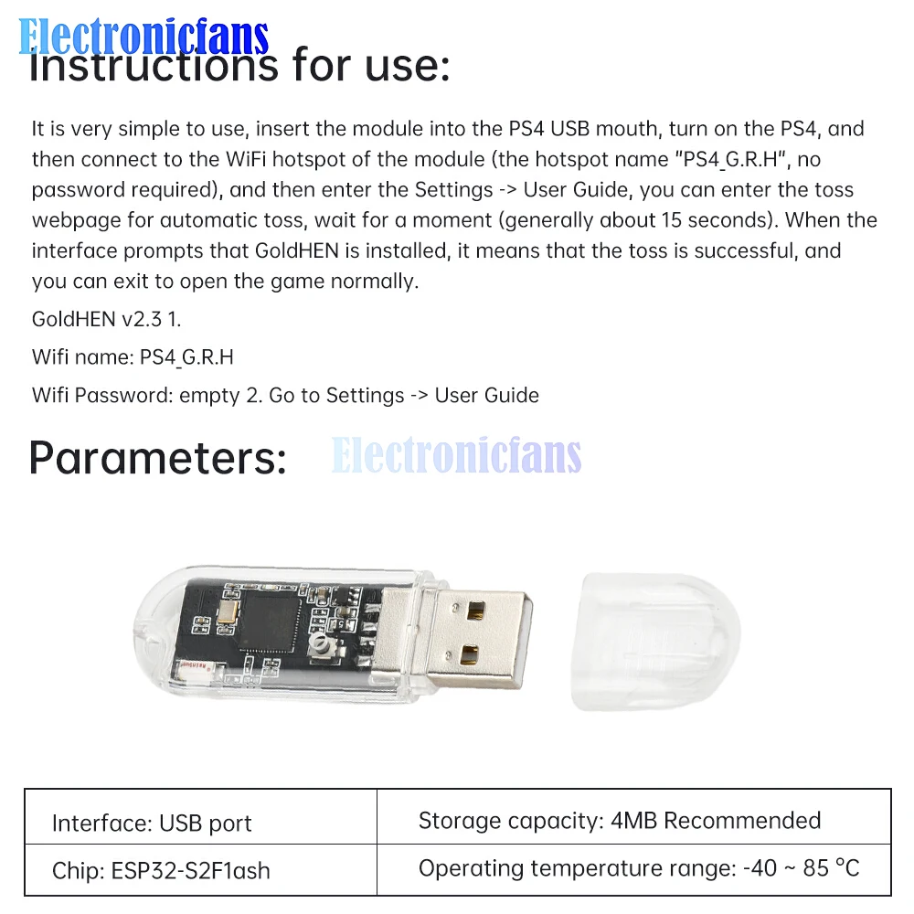 รูปสินค้า บอร์ดพัฒนา ESP32-S2 Flash 4MB สำหรับ PS4 USB