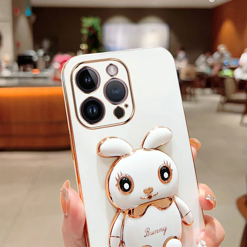 Ovitek za telefon z vrvjo in stojalom za zajčke za Samsung Galaxy S24 S23 S22 S21 S20 FE Ultra Plus A05S A05 A15 A25 A35 A55, mehak_voghion.com