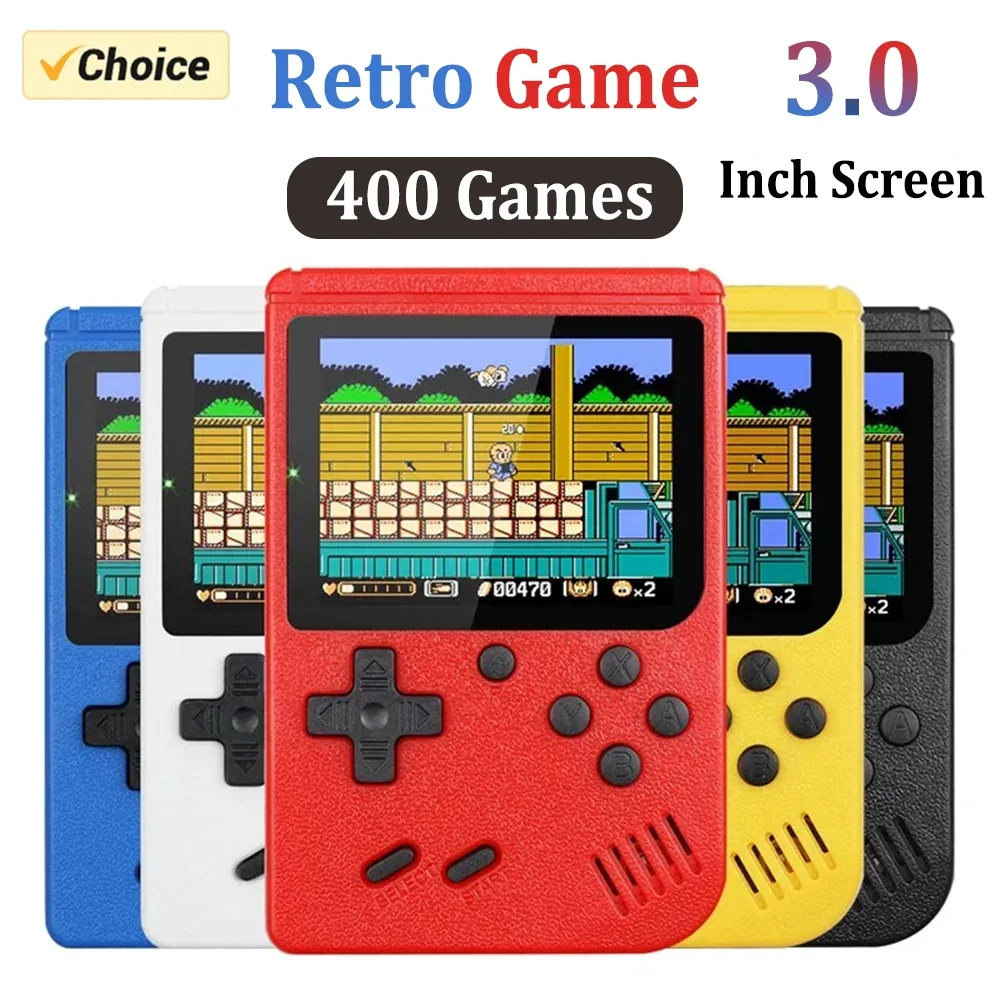

Retro Portable Mini Handheld Video Game Console 8-Bit 3.0 Inch Color LCD Kids Color Game Player Built-in 400 games