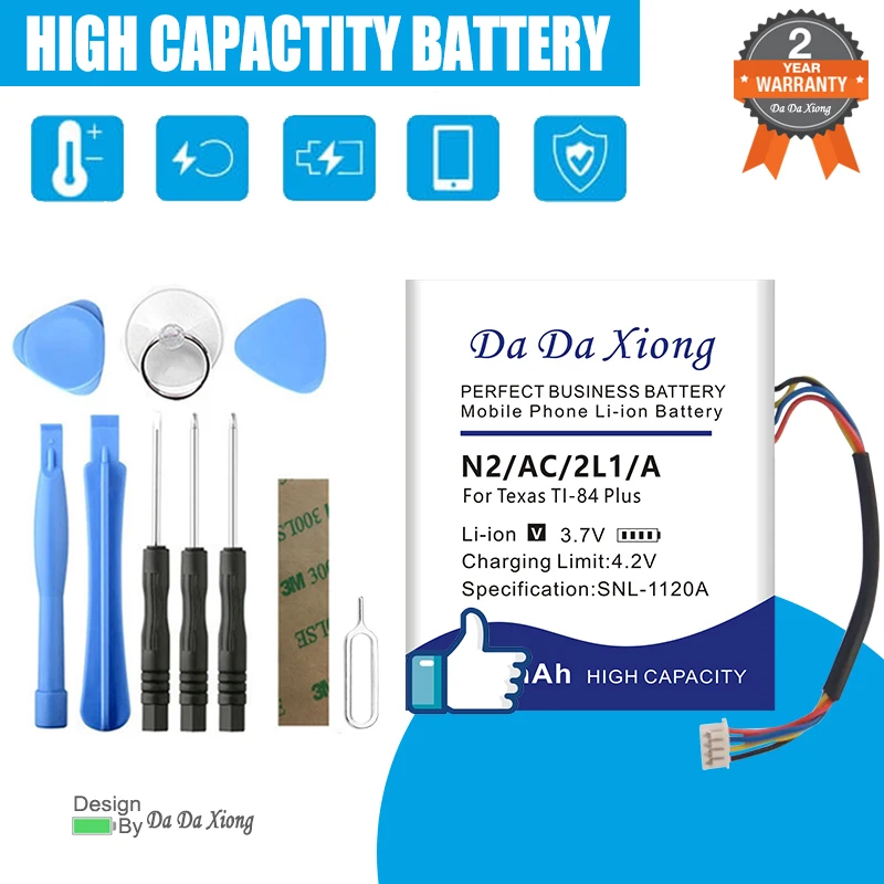 

High Quality N2/AC/2L1/A Replacement Battery For Texas Instruments TI-84 C Silver,TI-84 Plus Batteria + Gift Tools