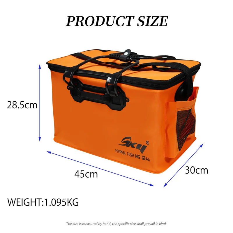SKY Foldable Fishing Live Fish Bag Multi-functional Waterproof Large Capacity Tackle Storage Bag Thickened Bucket Bait Bags