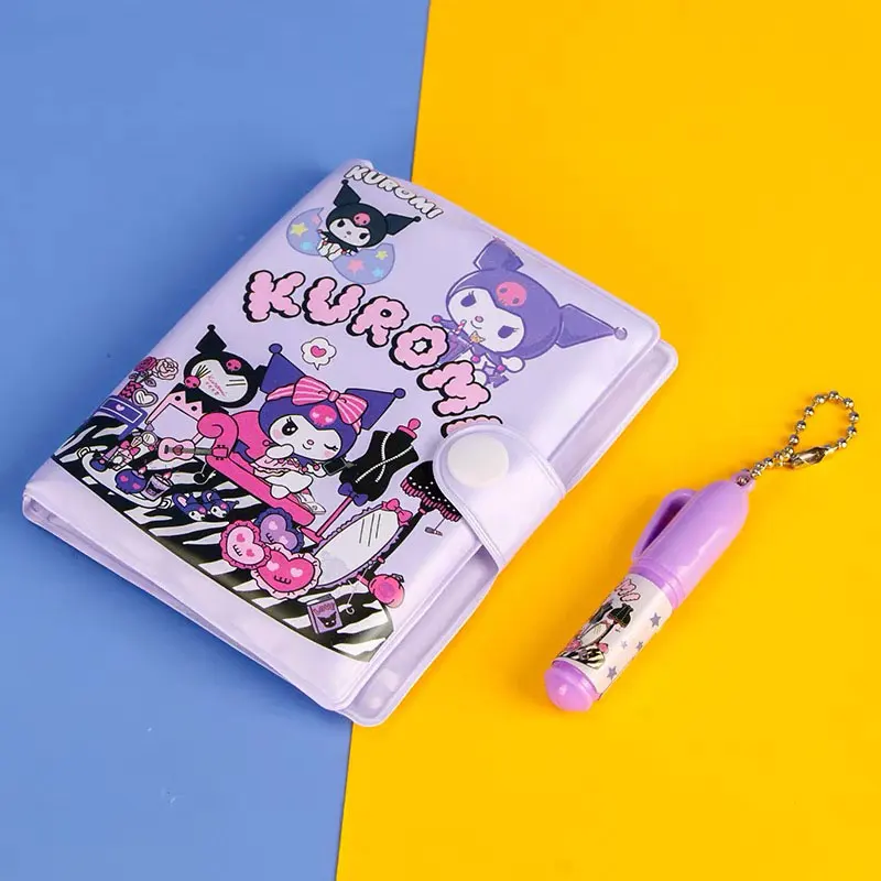 Sanrio kuromi notebook cinnamoroll melodie žurnál malý rozměr kawaii miini přenosné ledger škola zásoby papírnictví dárky