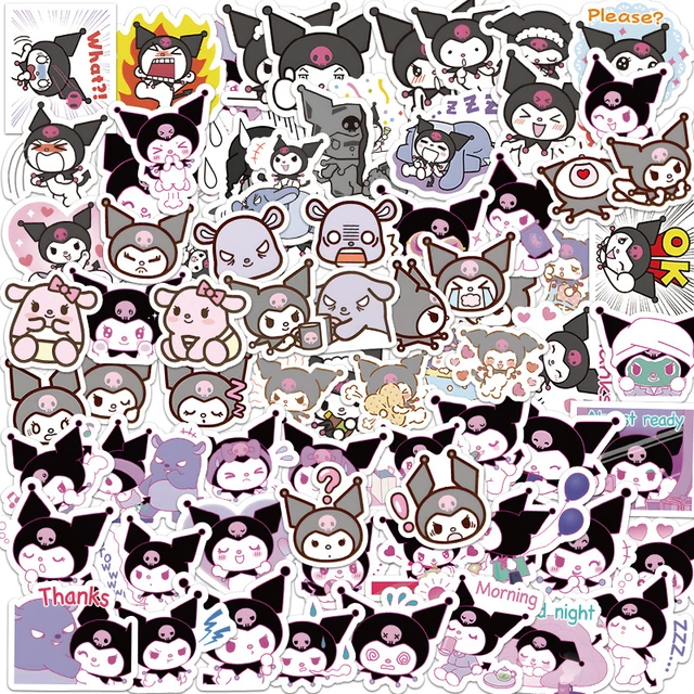 60pcs Hello Kitty Cute Sanrio Stickers Kuromi My Melody Cinnamoroll Cartoon  Anime Sticker Toy Decal Laptop Scrapbook Phone Gift