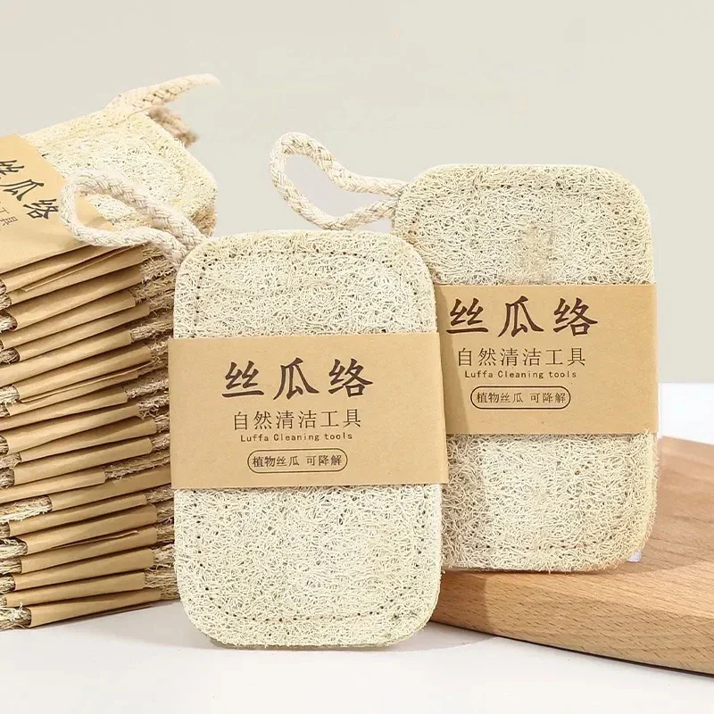 1-10PCS Loofah Dish Towel Does Not Hurt The Pan Sponge, Oil Stain Removing Cloth, Silk Gourd Pulp Pan Brush Hot