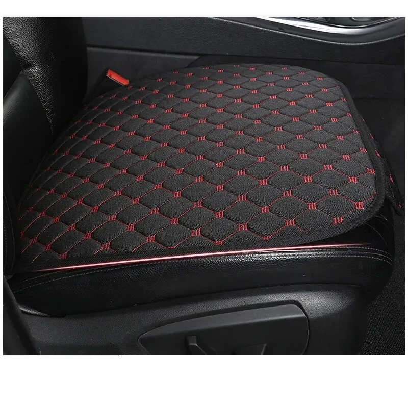 Quilted Embroidered Linen Car Cushion Set - Universal Fit, All-Season, Three-Piece