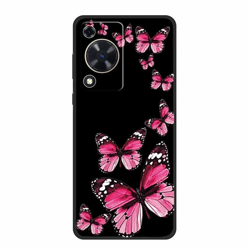 Black Silicone Soft Phone Case with Cartoon Design
