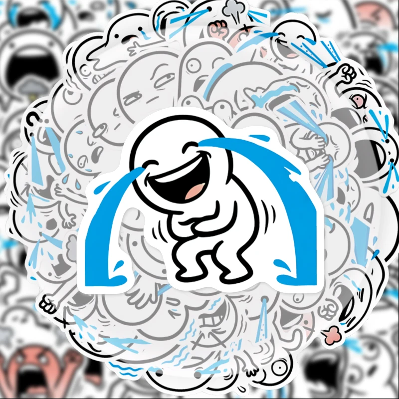 기발한 캐릭터 감정 그래피티 스티커 50개, 물병, 노트북, 휴대폰 장식, 여행 가방, 스케이트보드, 기타, 선물 상자, 파티 장식, 명절 선물에 적합