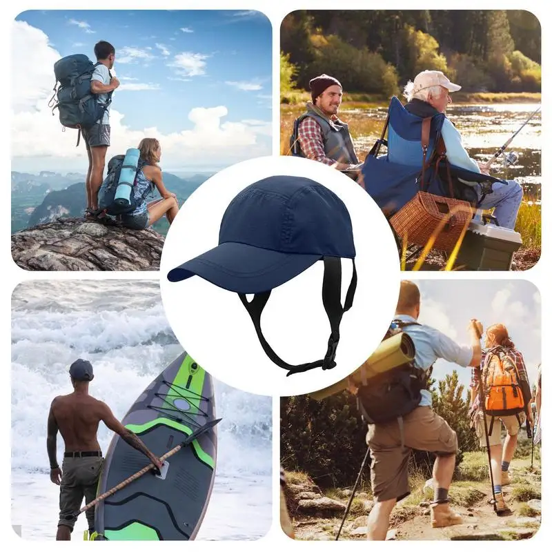 Surf Surfing Hat With Chin Strap Kitesurf Caps Water Sport Sun Men Women Unisex Foldable Riding Camping Sun Hat Mountaineering
