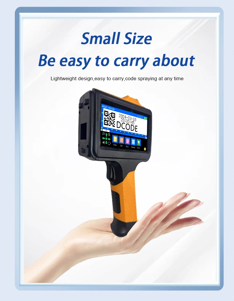 1790PLUS 12.7mm Handheld Printer Text QR Barcode Batch Number Logo Date Label Pr