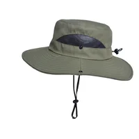 Summer UPF50+ Sun Hats For Women Men Breathable Mesh Boonie Hat Foldable UV Protection Hiking Fishing Hat Male Bucket Hats 1