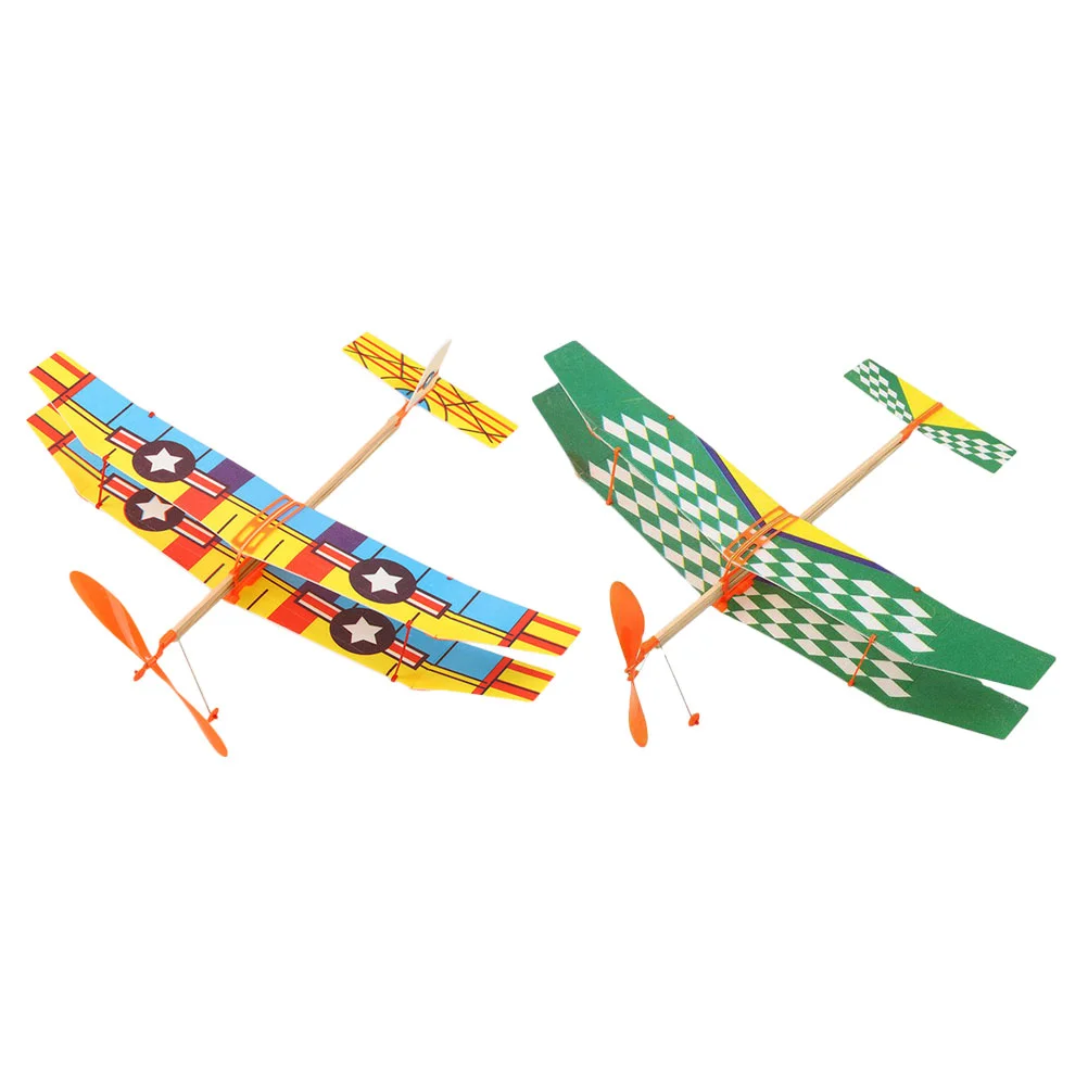 2pcs baseballs glider airplane model toys rubber band powered planes kids flying for gifts outdoor indoor flying & toys machine