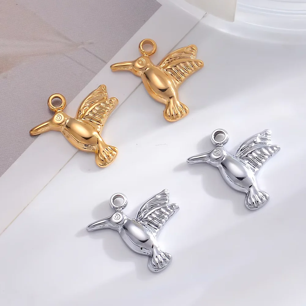 UNICRAFTALE Breloques Colibri Acier Inoxydable 304 - 20 Pièces, 2 Couleurs, Pour Bijoux DIY - Collier, Bracelet, Boucles D'Oreilles