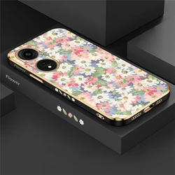 Elegant Floral Soft Silicone Shockproof Phone Case for OPPO A37 (Black-240)